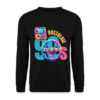 Nostalgie 90s 06 - Sweat-shirt Unisexe - noir - Devant - Alina (178cm) & Michal (187cm)