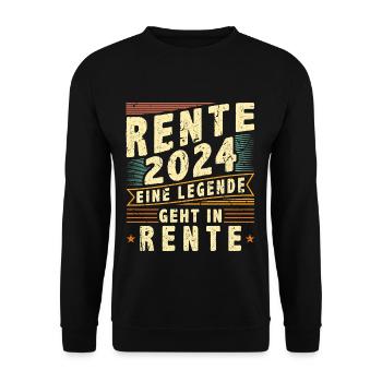 Ruhestand 2024 Vintage Legende Rente - Unisex Pullover - Schwarz - Vorne - Alina (178cm) & Michal (187cm)