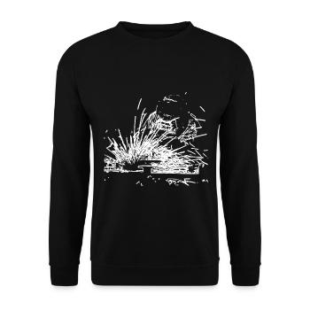 welding - Unisex Sweatshirt - black - Front - Alina (178cm) & Michal (187cm)