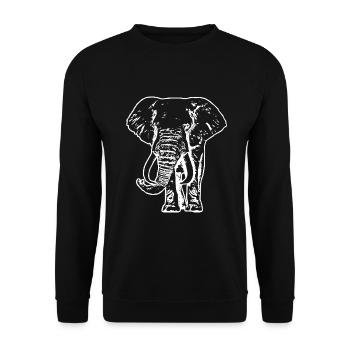 elephant - Unisex Sweatshirt - black - Front - Alina (178cm) & Michal (187cm)
