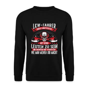 Brummi Fahrer T Shirt mit Deutschen Text 012 - Unisex Pullover - Schwarz - Vorne - Alina (178cm) & Michal (187cm)