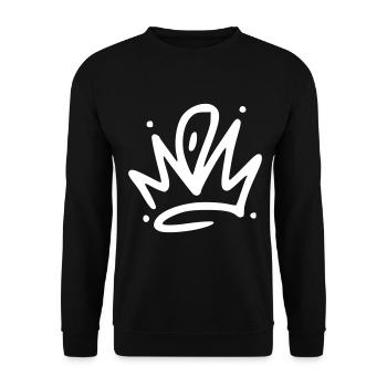 Emoji couronne couronnes croquis blanc - Sweat-shirt Unisexe - noir - Devant - Alina (178cm) & Michal (187cm)