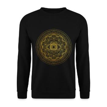 Mandala orné dessiné à la main Troisième œil - Sweat-shirt Unisexe - noir - Devant - Alina (178cm) & Michal (187cm)
