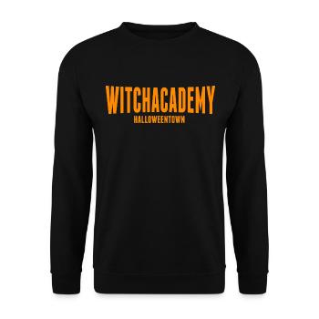 spooky vibes witchacademy halloween saying pumpkin - Unisex Sweatshirt - black - Front - Alina (178cm) & Michal (187cm)