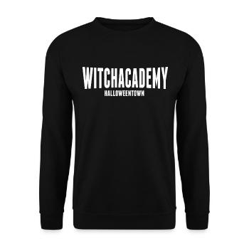 spooky vibes witchacademy halloween saying pumpkin - Unisex Sweatshirt - black - Front - Alina (178cm) & Michal (187cm)