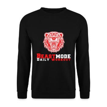Daily Workout - Bodybuilding und Fitness - Gym - Unisex Pullover - Schwarz - Vorne - Alina (178cm) & Michal (187cm)
