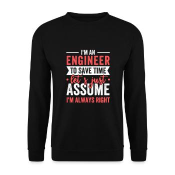 Ich bin ein Ingenieur - Unisex Pullover - Schwarz - Vorne - Alina (178cm) & Michal (187cm)