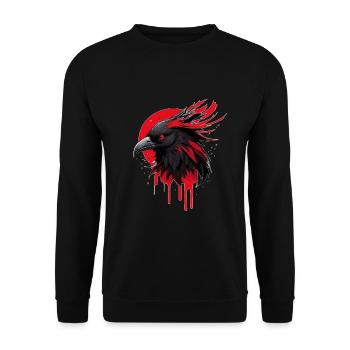 Fantasy bird red-black - Unisex Sweatshirt - black - Front - Alina (178cm) & Michal (187cm)