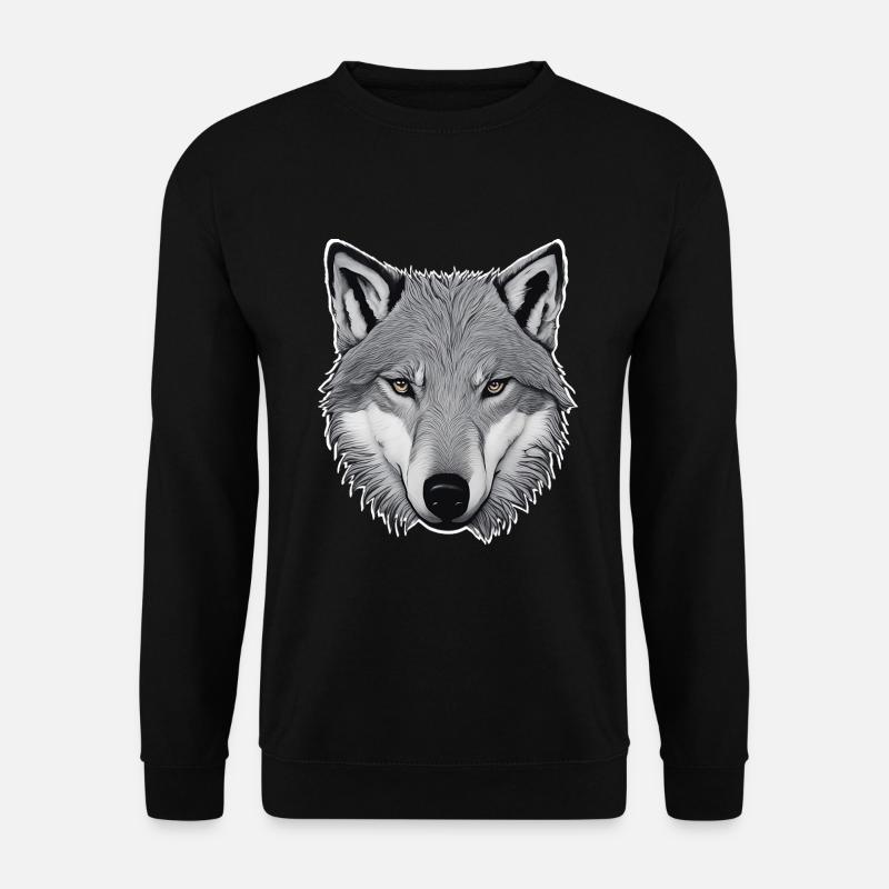 Wolf - Unisex Pullover - Schwarz