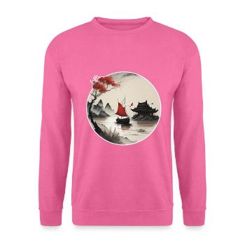 Paysage asiatique - Sweat-shirt Unisexe - rose - Devant