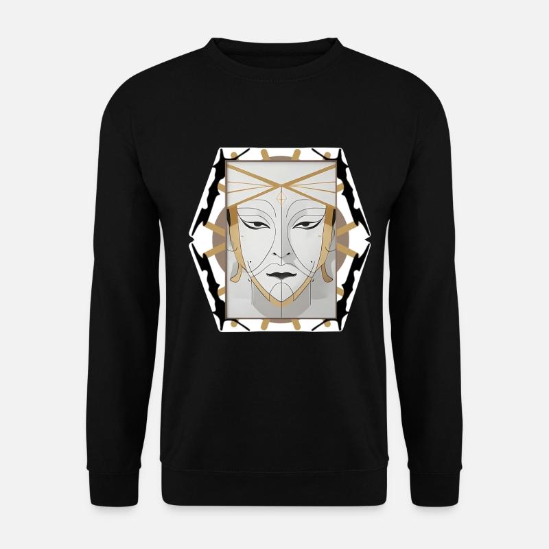 Gesicht im Boho-Stil - Unisex Pullover - Schwarz