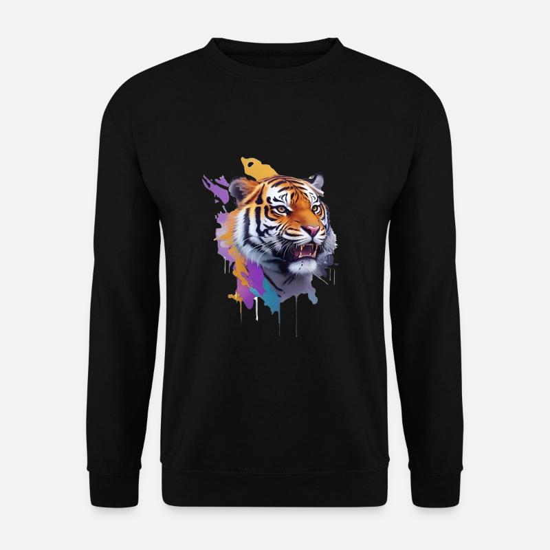 sticker tiger - Unisex Pullover - Schwarz