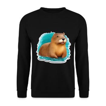 Biber süß - Unisex Pullover - Schwarz - Vorne - Alina (178cm) & Michal (187cm)