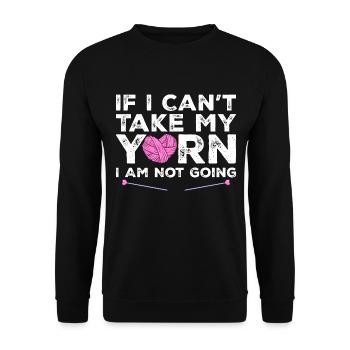 Wenn ich mein Garn nicht nehmen kann, gehe ich nicht - Stricken - Unisex Pullover - Schwarz - Vorne - Alina (178cm) & Michal (187cm)