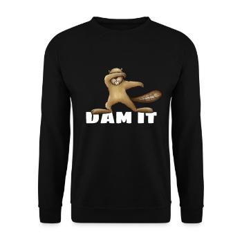 Dam it dabbender beaver dabbing cool gift - Unisex Sweatshirt - black - Front - Alina (178cm) & Michal (187cm)