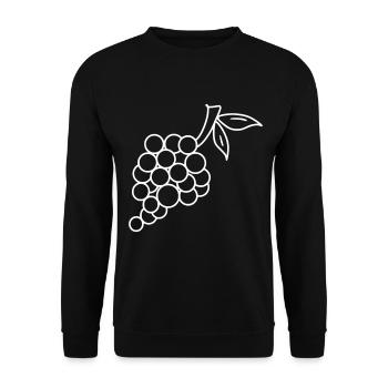 Raisin émoji fruit broder croquis blanc - Sweat-shirt Unisexe - noir - Devant - Alina (178cm) & Michal (187cm)