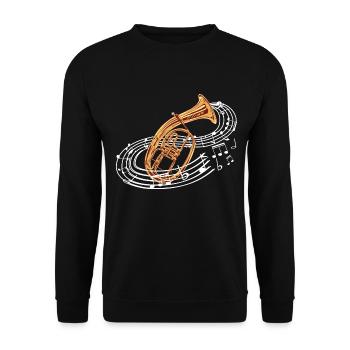 Instrument de musique Notes de ténor Cor ténor Barithorn - Sweat-shirt Unisexe - noir - Devant - Alina (178cm) & Michal (187cm)