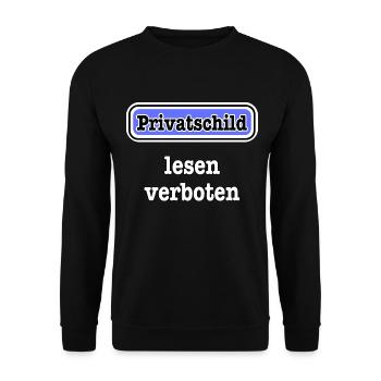 privatschild2 - Unisex Pullover - Schwarz - Vorne - Alina (178cm) & Michal (187cm)