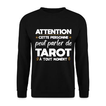 Tarot cadeau drôle jeu de carte retraite - Sweat-shirt Unisexe - noir - Devant - Alina (178cm) & Michal (187cm)