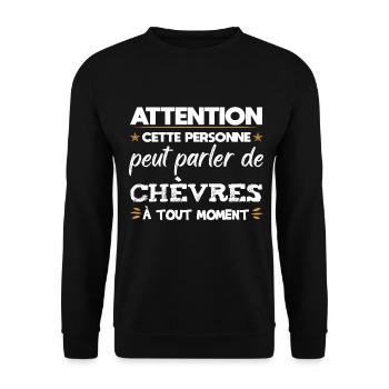 Chèvre fermier paysan éleveur cadeau drôle - Sweat-shirt Unisexe - noir - Devant - Alina (178cm) & Michal (187cm)