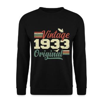 Vintage 1933 Cadeau Anniversaire 1933 Retro - Sweat-shirt Unisexe - noir - Devant - Alina (178cm) & Michal (187cm)