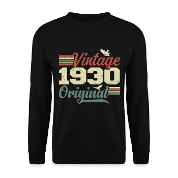 Vintage 1930's Retro 1930's Birthday Gift - Unisex Sweatshirt - black - Front - Alina (178cm) & Michal (187cm)