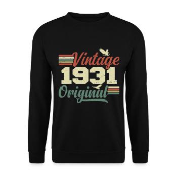 Vintage 1931 Cadeau Anniversaire 1931 Retro - Sweat-shirt Unisexe - noir - Devant - Alina (178cm) & Michal (187cm)