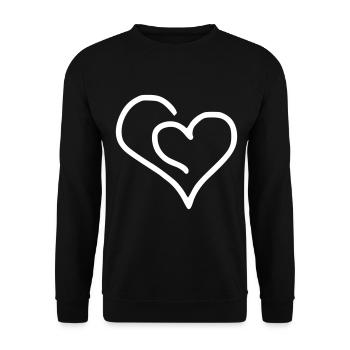 Émoji de coeur esquisse - Sweat-shirt Unisexe - noir - Devant - Alina (178cm) & Michal (187cm)