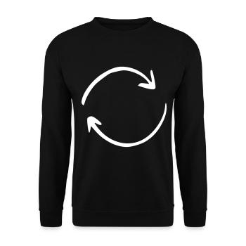 Pfeil Zeichnung Skizze weiß - Unisex Pullover - Schwarz - Vorne - Alina (178cm) & Michal (187cm)