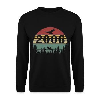 2006 Vintage Birthday Gift 2006 Retro 2006 - Unisex Sweatshirt - black - Front - Alina (178cm) & Michal (187cm)