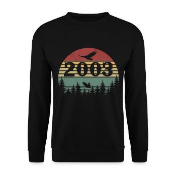 2003 Vintage Cadeau D’anniversaire 2003 Retro 2003 - Sweat-shirt Unisexe - noir - Devant - Alina (178cm) & Michal (187cm)