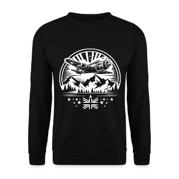 Vintage Royal Air Force Airplane 1944 T-Shirt - Sweat-shirt Unisexe - noir - Devant - Alina (178cm) & Michal (187cm)