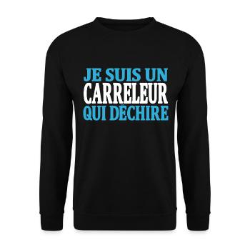 Je suis un carreleur qui déchire - Sweat-shirt Unisexe - noir - Devant - Alina (178cm) & Michal (187cm)