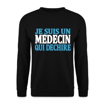 Je suis un médecin qui déchire - Sweat-shirt Unisexe - noir - Devant - Alina (178cm) & Michal (187cm)