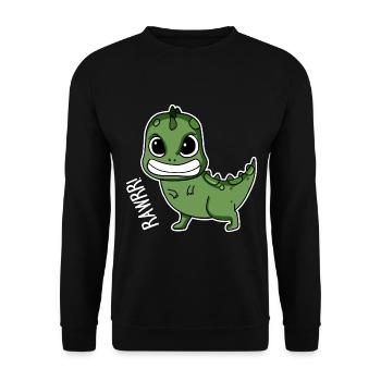 Bébé dinosaure cadeau - Sweat-shirt Unisexe - noir - Devant - Alina (178cm) & Michal (187cm)