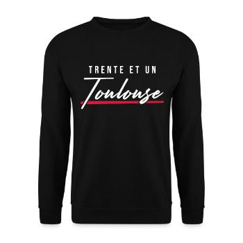 Toulouse 31 Frankreich Kennzeichen - Unisex Pullover - Schwarz - Vorne - Alina (178cm) & Michal (187cm)