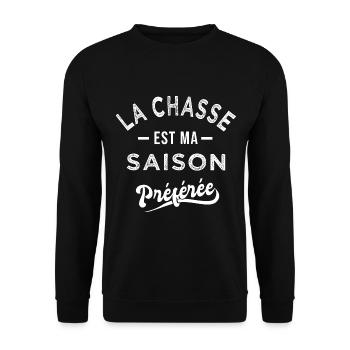 Chasse saison préférée Cadeau cool pour chasseur - Sweat-shirt Unisexe - noir - Devant - Alina (178cm) & Michal (187cm)