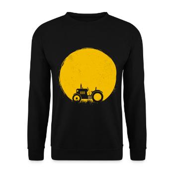 Trecker Silhouette Traktor Sonne Geschenk - Unisex Pullover - Schwarz - Vorne - Alina (178cm) & Michal (187cm)