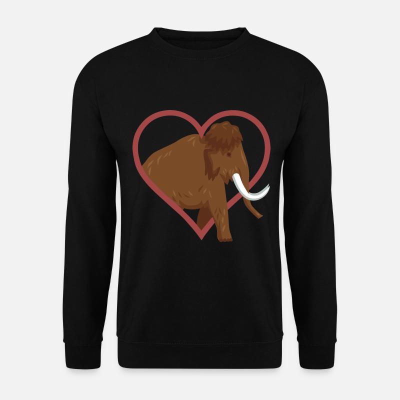 Mammut Herz Mammut Tier wollig - Unisex Pullover - Schwarz