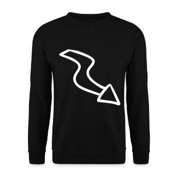 Pfeil Zeichnung Skizze weiß - Unisex Pullover - Schwarz - Vorne - Alina (178cm) & Michal (187cm)