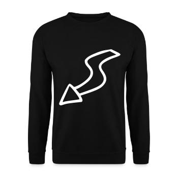 Pfeil Zeichnung Skizze weiß - Unisex Pullover - Schwarz - Vorne - Alina (178cm) & Michal (187cm)