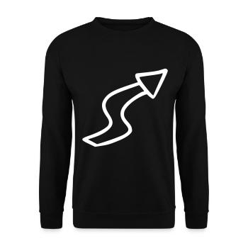 Pfeil Zeichnung Skizze weiß - Unisex Pullover - Schwarz - Vorne - Alina (178cm) & Michal (187cm)