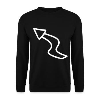 Pfeil Zeichnung Skizze weiß - Unisex Pullover - Schwarz - Vorne - Alina (178cm) & Michal (187cm)