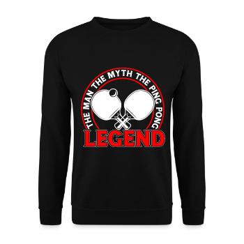 Joueur de Ping Pong Entraîneur de tennis de table Ping Pong - Sweat-shirt Unisexe - noir - Devant - Alina (178cm) & Michal (187cm)