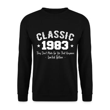 Né 1983 Vintage Cadeau Anniversaire Classic 1983 - Sweat-shirt Unisexe - noir - Devant - Alina (178cm) & Michal (187cm)