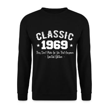 Né 1969 Vintage Cadeau Anniversaire Classic 1969 - Sweat-shirt Unisexe - noir - Devant - Alina (178cm) & Michal (187cm)