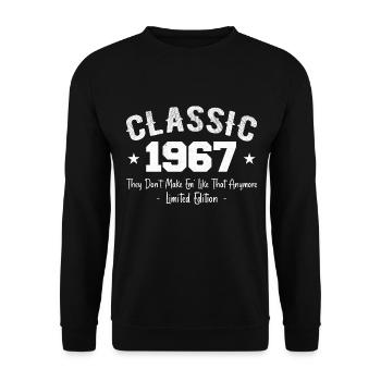 Né 1967 Vintage Cadeau Anniversaire Classic 1967 - Sweat-shirt Unisexe - noir - Devant - Alina (178cm) & Michal (187cm)