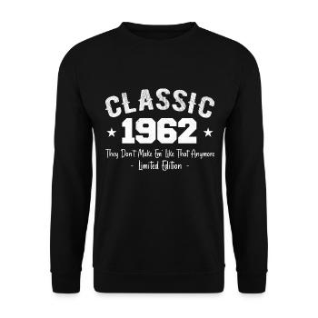 Born 1962 Vintage Classic Anniversary Gift 1962 - Unisex Sweatshirt - black - Front - Alina (178cm) & Michal (187cm)