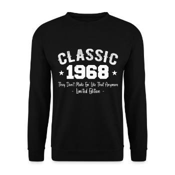 Né 1968 Vintage Cadeau Anniversaire Classic 1968 - Sweat-shirt Unisexe - noir - Devant - Alina (178cm) & Michal (187cm)