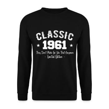 Born 1961 Vintage Classic Anniversary Gift 1961 - Unisex Sweatshirt - black - Front - Alina (178cm) & Michal (187cm)